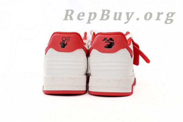 Top Version OFF-WHITE Out Of Office "OOO" Low Tops White Red OMIA189S22LEA0010125 - Image 4