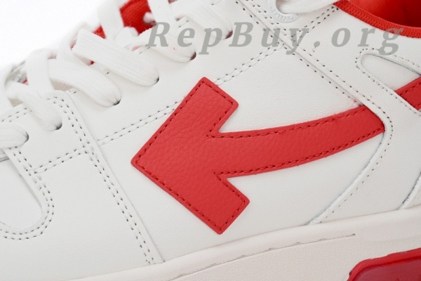 Top Version OFF-WHITE Out Of Office "OOO" Low Tops White Red OMIA189S22LEA0010125 - Image 8