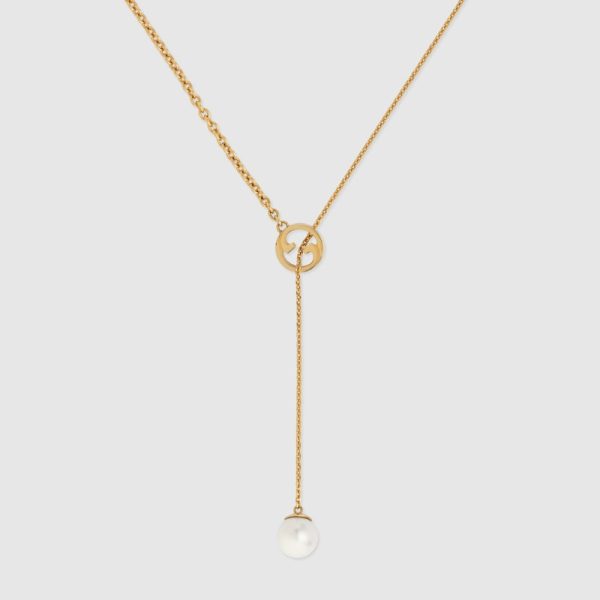 18K Double G Blondie Pearl Drop Necklace - 图片 2