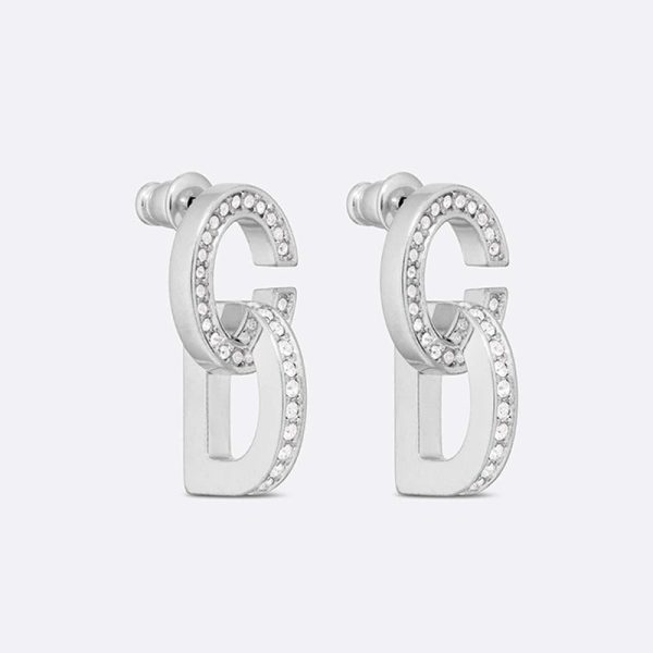 18K CD Lock Earrings - 图片 2