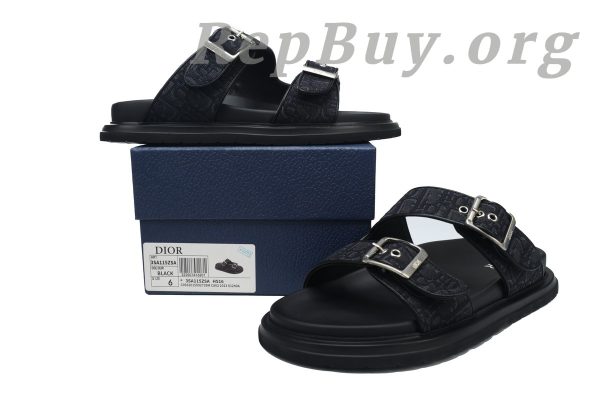 Dior Aqua Sandal replica, high quality Dior Oblique Jacquard sandals, best copy Dior 3SA135ZSA_H969, luxury designer sandals dupes, premium replica black Dior sandals, 1:1 quality Dior Aqua Sandal