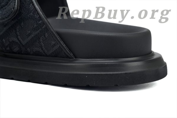 Dior Aqua Sandal replica, high quality Dior Oblique Jacquard sandals, best copy Dior 3SA135ZSA_H969, luxury designer sandals dupes, premium replica black Dior sandals, 1:1 quality Dior Aqua Sandal