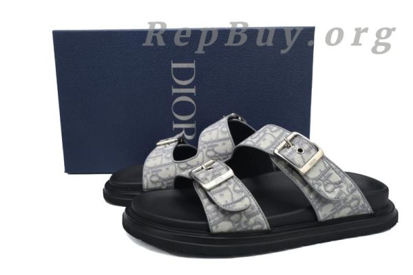 Dior Aqua Sandal Deep Gray, Dior Oblique Jacquard Sandals, high quality replica Dior sandals, 1:1 copy Dior Aqua Sandal, best replica designer sandals, luxury replica footwear, Dior 3SA135ZSA_H557 dupes, premium imitation Dior shoes