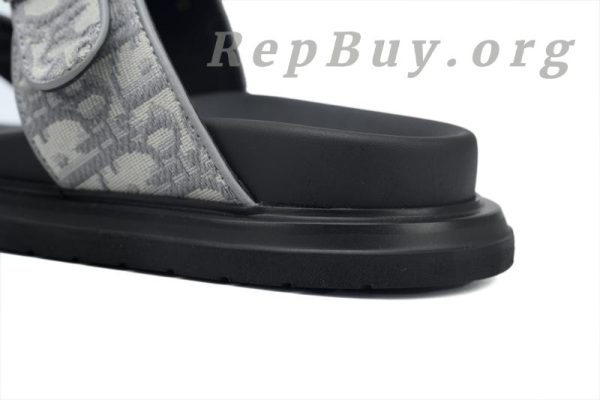 Dior Aqua Sandal Deep Gray, Dior Oblique Jacquard Sandals, high quality replica Dior sandals, 1:1 copy Dior Aqua Sandal, best replica designer sandals, luxury replica footwear, Dior 3SA135ZSA_H557 dupes, premium imitation Dior shoes