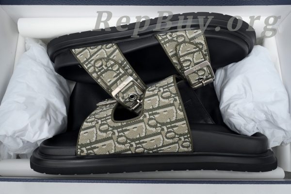 Dior Aqua Sandal Khaki Dior Oblique Jacquard 3SA135ZSA_H603 - 图片 8