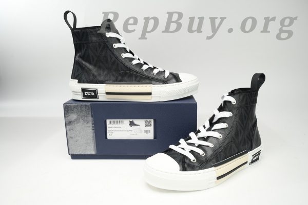Dior B23 High Top Black CD Diamond 3SN272ZIR 16536 - 图片 12