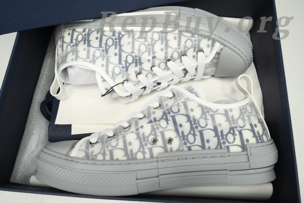 Dior B23 HT Oblique Low Cut Blue Gray 3SN272ZIR 16536 - 图片 14