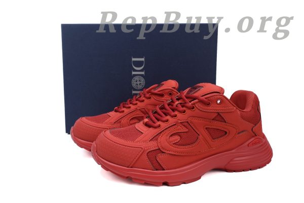 Dior B30 x Stone Island Sneaker Red CK241115, high quality replica Dior B30, best replica sneakers, Dior B30 Stone Island copy, luxury replica shoes, premium fake sneakers, designer replica footwear, top-tier Dior B30 dupes, exact copy Stone Island sneakers, perfect replica red sneakers
