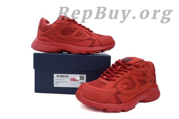 Dior B30 x Stone Island Sneaker Red CK241115, high quality replica Dior B30, best replica sneakers, Dior B30 Stone Island copy, luxury replica shoes, premium fake sneakers, designer replica footwear, top-tier Dior B30 dupes, exact copy Stone Island sneakers, perfect replica red sneakers