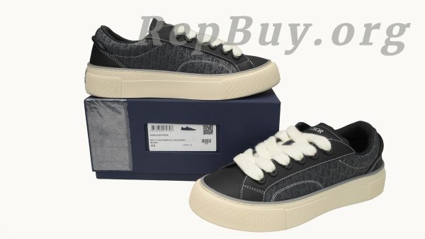 Dior B33 Sneaker Black Smooth Calfskin Oblique Jacquard 3SN272 ZIR1 6536 - Image 14