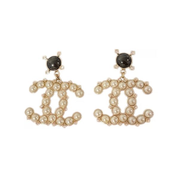 18K Pearl CC Pendant Earrings