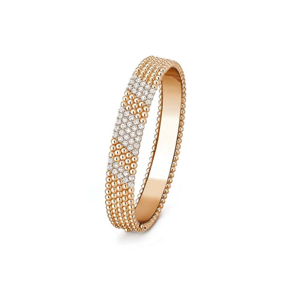 18K Perlée 5 Rows Diamond Bracelet - 图片 3