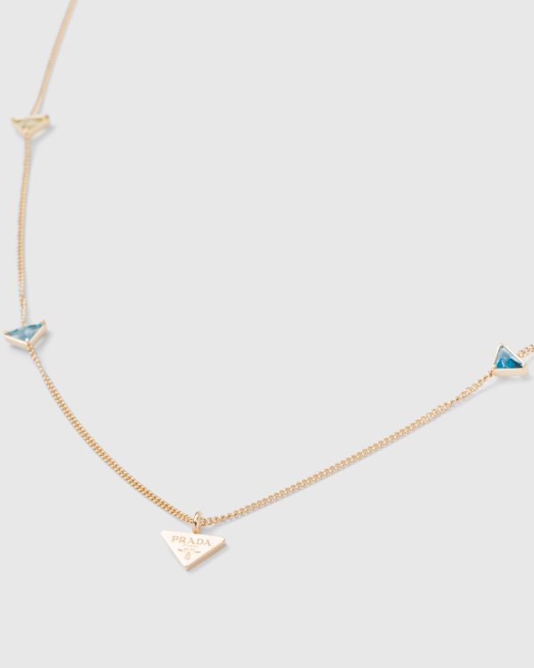 18K Pra Eternal Gold Semi-Precious Stones Necklace - 图片 3