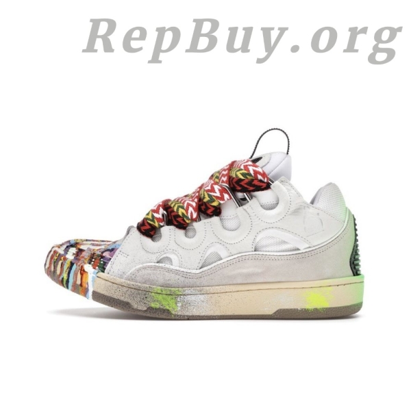 Gallery Dept x Lanvin Curb Sneakers, high quality replica sneakers, Gallery Dept replica shoes, Lanvin printed sneakers, white curb sneakers, best replica Gallery Dept, premium copy sneakers, designer sneaker dupes, FM-SKRK11-DRGD-E21