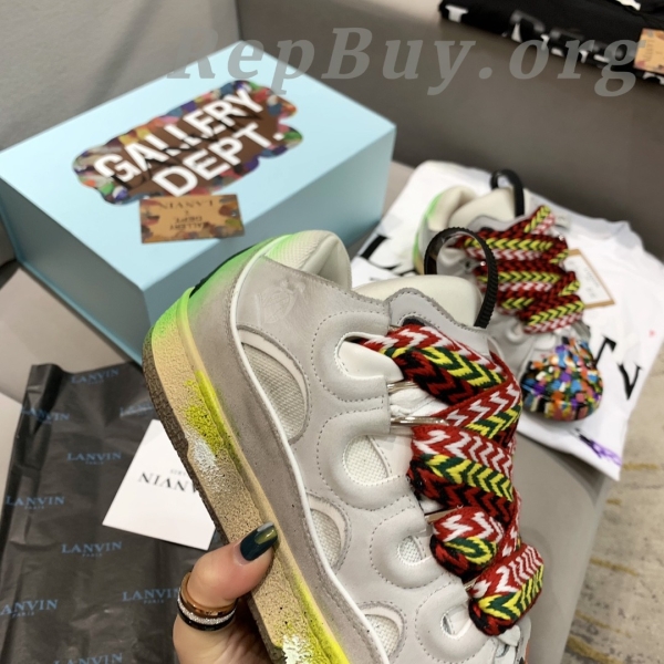 Gallery Dept x Lanvin Curb Sneakers, high quality replica sneakers, Gallery Dept replica shoes, Lanvin printed sneakers, white curb sneakers, best replica Gallery Dept, premium copy sneakers, designer sneaker dupes, FM-SKRK11-DRGD-E21