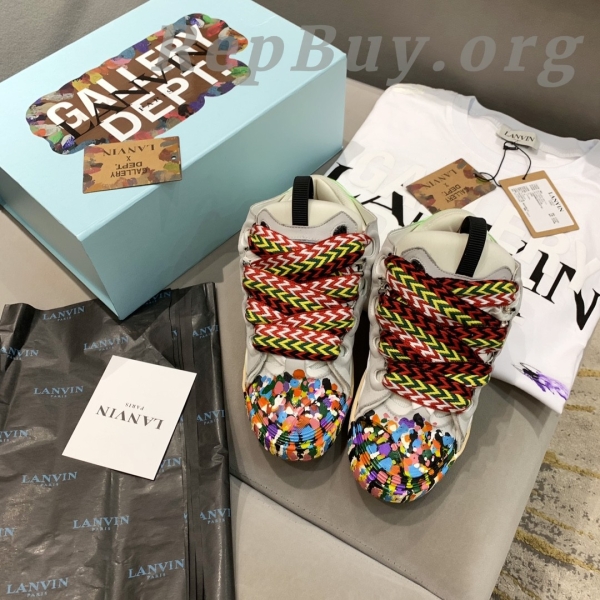 Gallery Dept x Lanvin Curb Sneakers, high quality replica sneakers, Gallery Dept replica shoes, Lanvin printed sneakers, white curb sneakers, best replica Gallery Dept, premium copy sneakers, designer sneaker dupes, FM-SKRK11-DRGD-E21