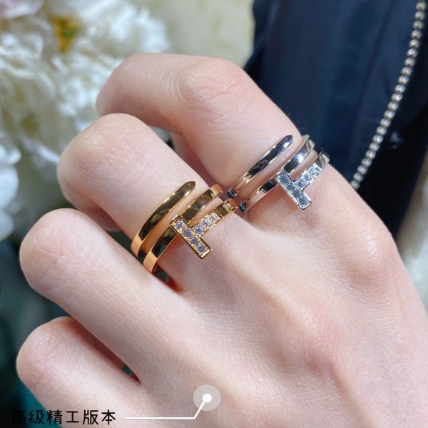 18K T Diamond Square Ring - 图片 4