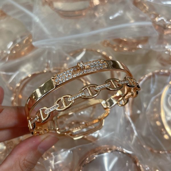 18K Kelly Double Tour Diamond H Bracelet - 图片 11
