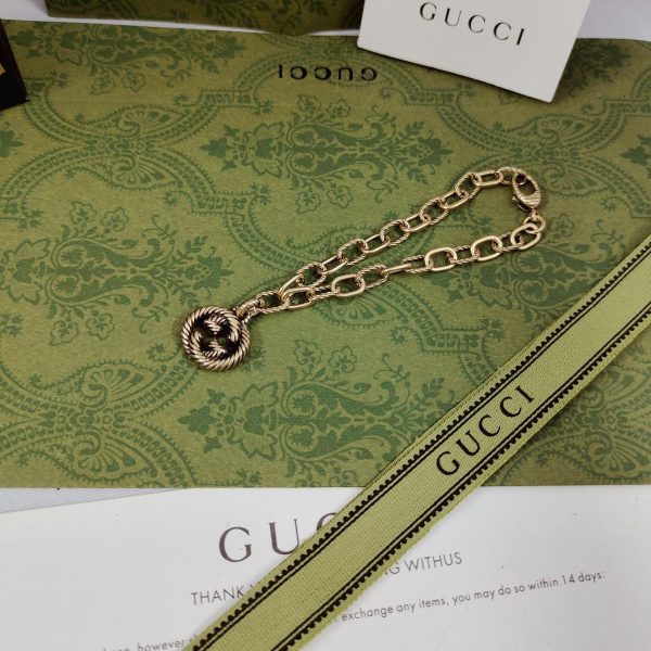 18K Double G Striped Pendant Bracelet - 图片 6