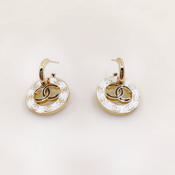 18K CC Circle Earrings
