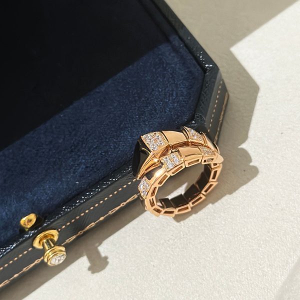 18K BV Serpenti Viper Black Ring - Image 6