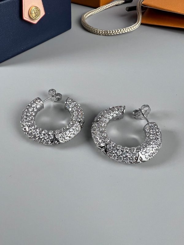 18k Louis Circle Diamonds Earrings - 图片 8