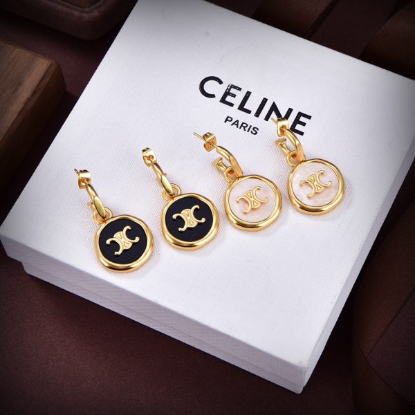 18K Triomphe Black/White Earrings - Image 3