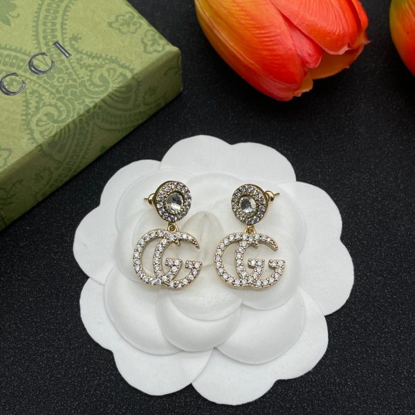18K Double G Crystals Earrings - 图片 6
