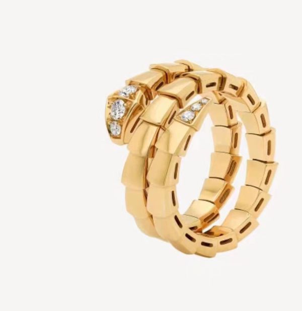 18K BV Serpenti Viper Demi Diamond Ring - Image 2