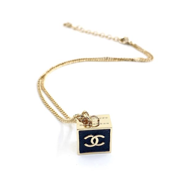 18K CC Square Pendant Necklace