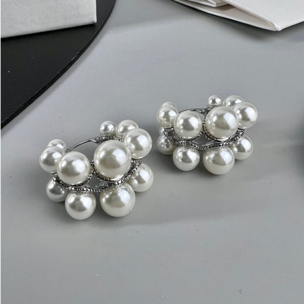 18K Triomphe Two-Rows Pearl Earrings - 图片 2