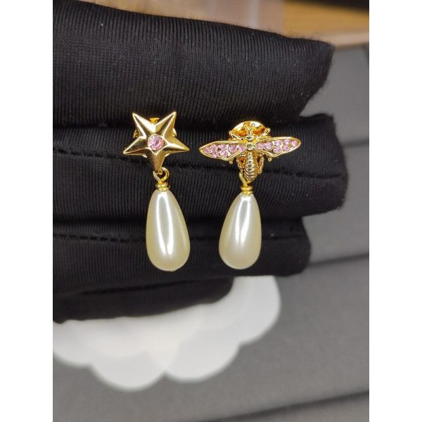 18K CD Pearl Earrings - 图片 2