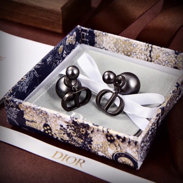 18K CD Tribales Grey Pearl Earrings - 图片 2