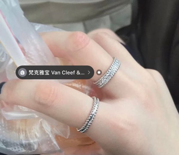 18K White Gold Perlée Diamonds Ring - 图片 9