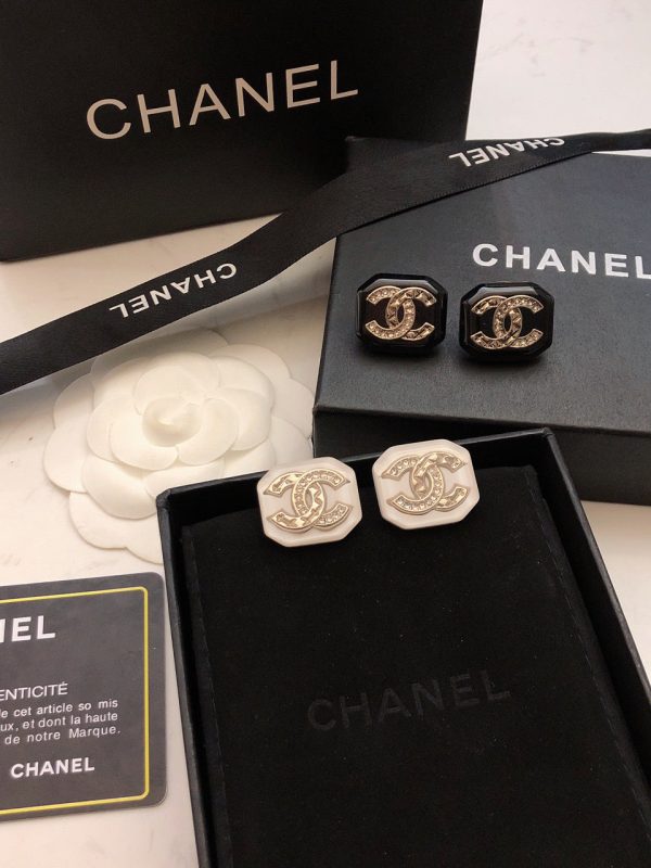 18K CC Resin Earrings - 图片 3
