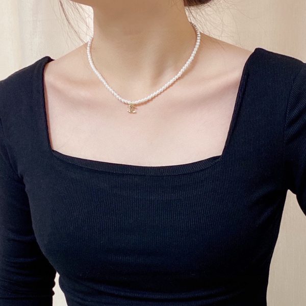 18K CC Pearls Choker Necklace - 图片 4