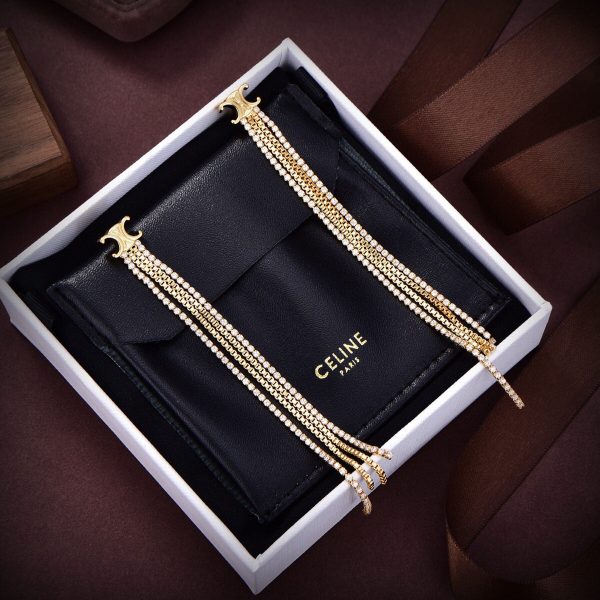 18K Triomphe Diamonds Long Earrings - Image 2