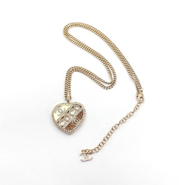 18K CC Heart Diamond Chain Necklace