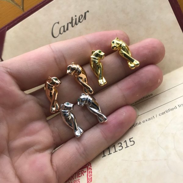 18K Tsavorite Garnet Panther Earrings - 图片 7