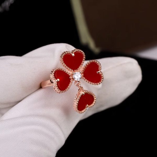 18K Sweet Alhambra Effeuillage Ring - 图片 6