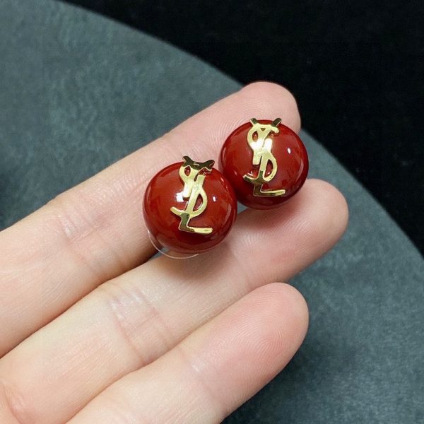 18K Saint White & Red Earrings - 图片 10