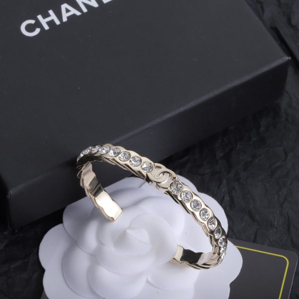 18K CC Open Cuff Crystals Bracelet - Image 2