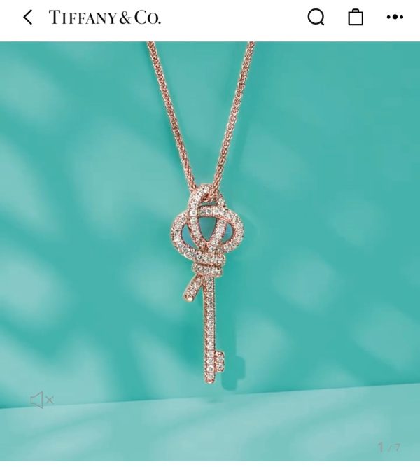 18K T Keys Woven Diamonds Large Necklace - 图片 4