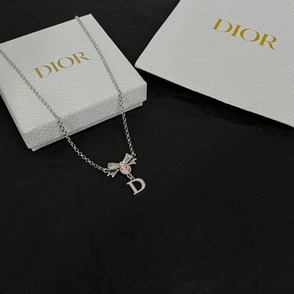 18K CD Bowknot Vintage Necklace - 图片 6
