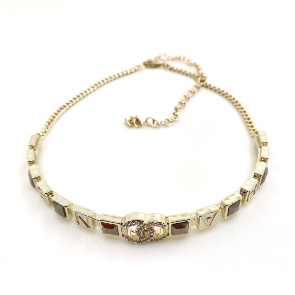 18K CC Gray Crystals Necklace