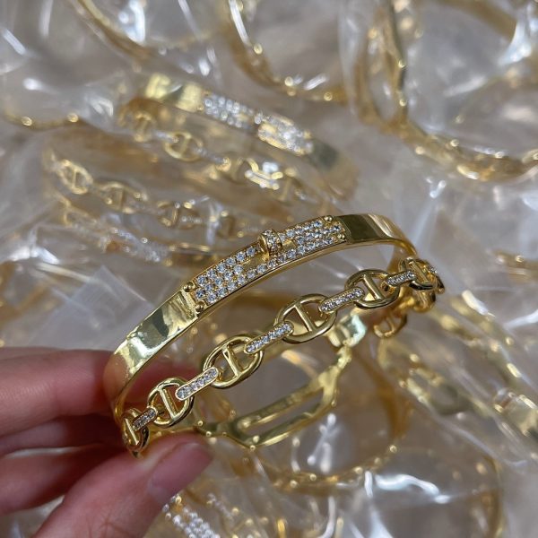 18K Kelly Double Tour Diamond H Bracelet - 图片 12