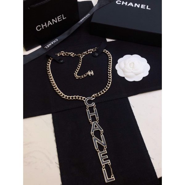 18K CC 22S Big Black Logo Necklace - Image 2
