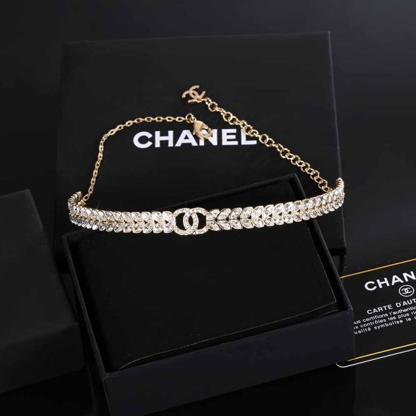 18K CC Diamonds Choker Necklace - 图片 2
