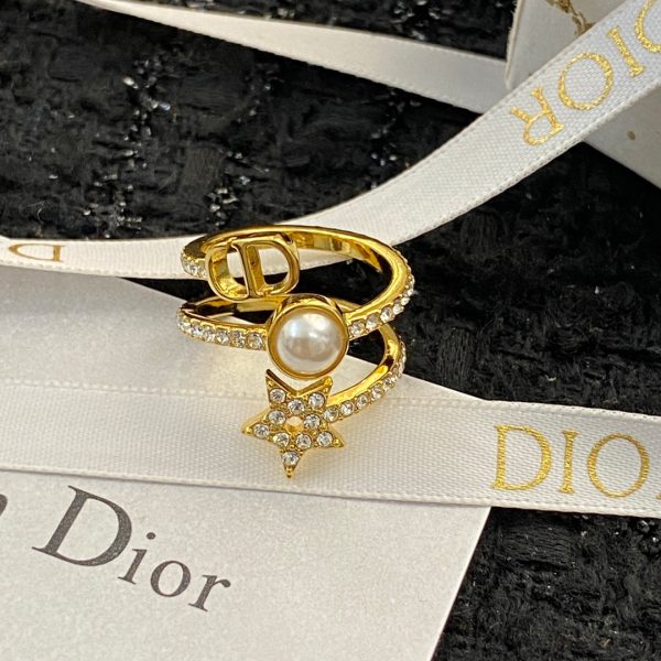18K CD Star Pearl Ring - 图片 2