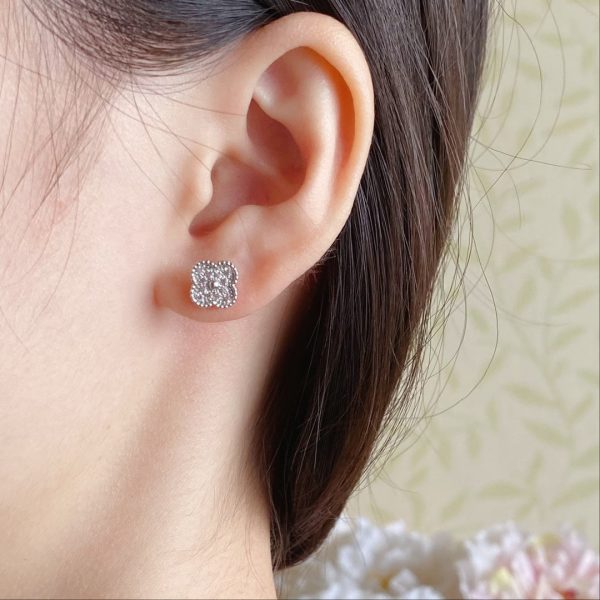 18K Vintage Alhambra Diamonds Earrings - Image 2